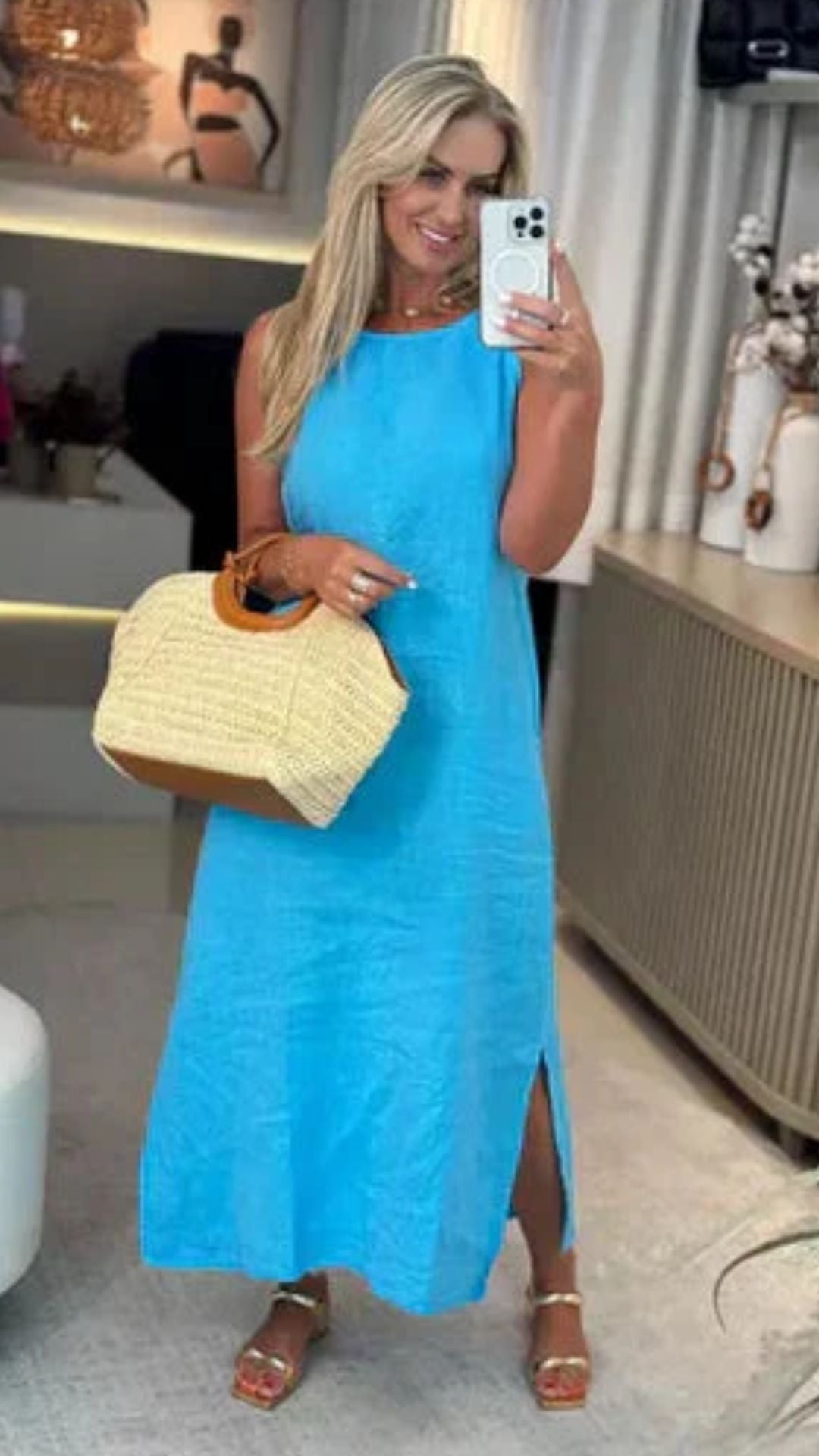 Vestido Midi em Linho