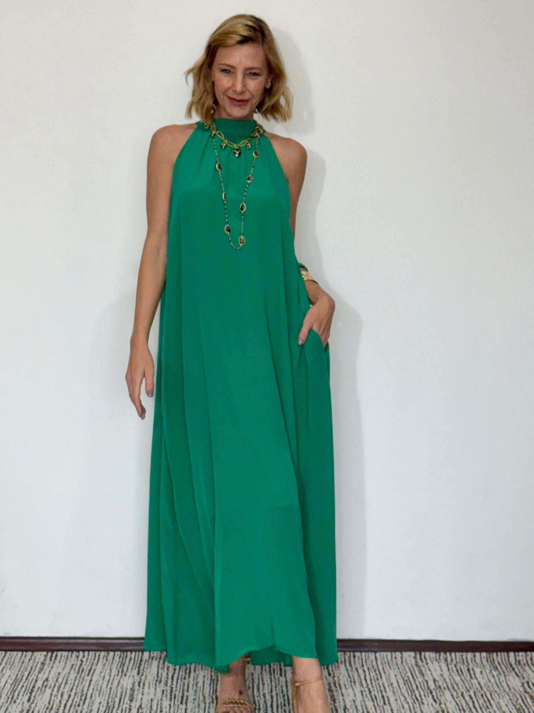 Vestido Laço em Seda Pura