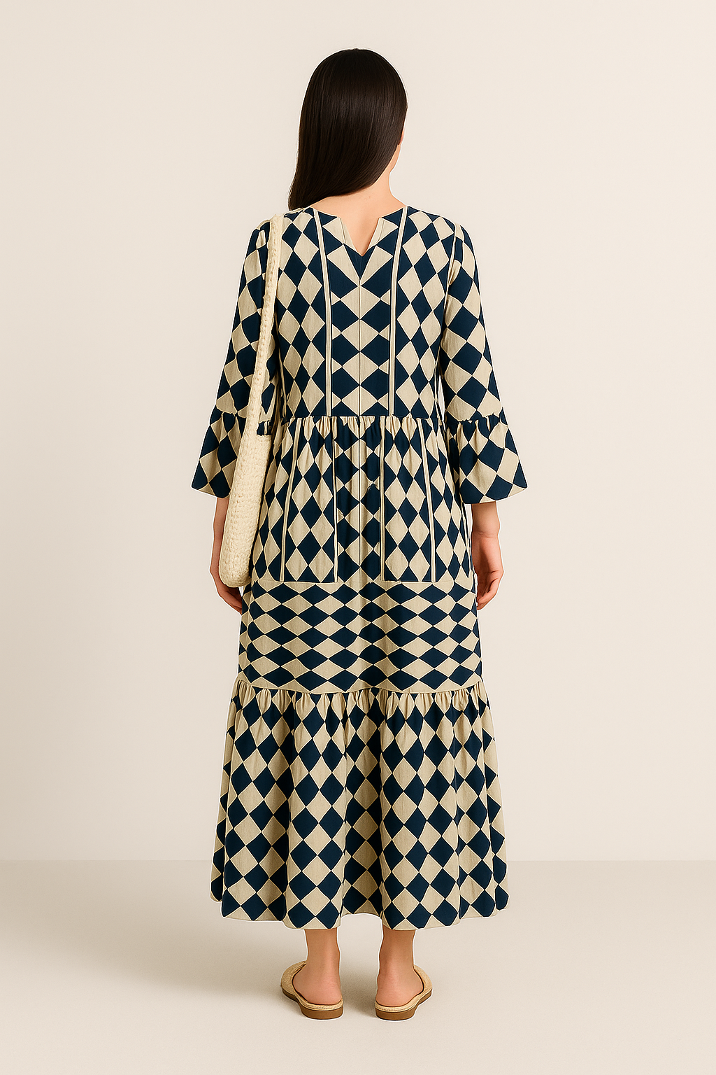 Vestido  Longuete™  Tecido Leve Estiloso e Moderno