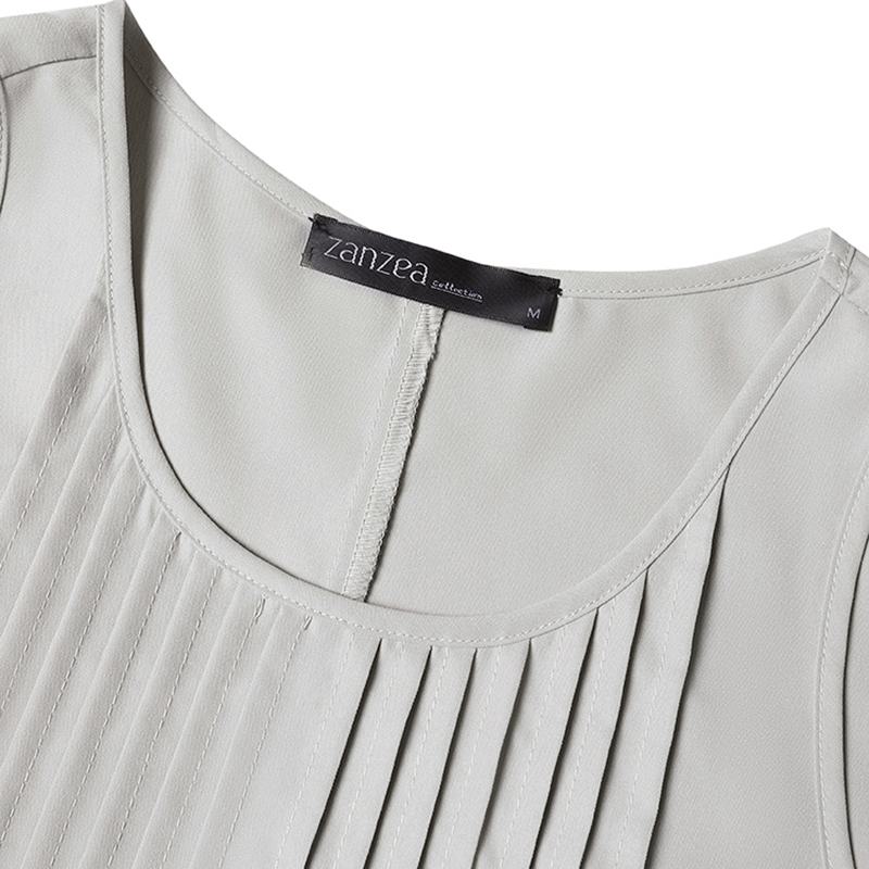 Vestido Eloá Midi sem Mangas Pregas no Decote e Bolsos Frontais