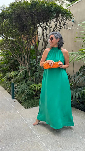 Vestido Laço em Seda Pura