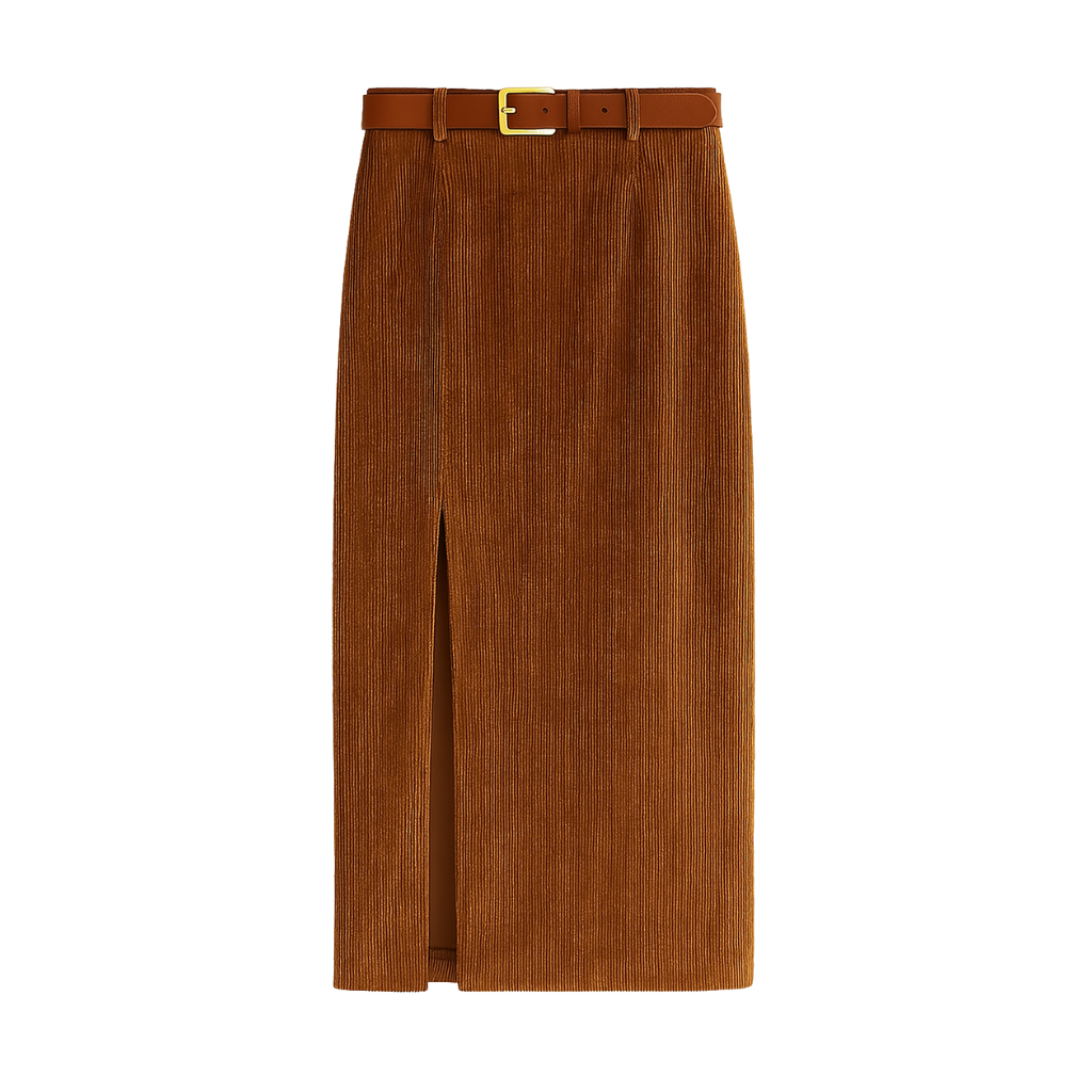 Saia Megyn Mid em Veludo cotelê