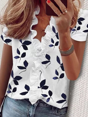Blusa Amábile Com Estampa e Babado
