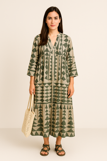 Vestido  Longuete™  Tecido Leve Estiloso e Moderno