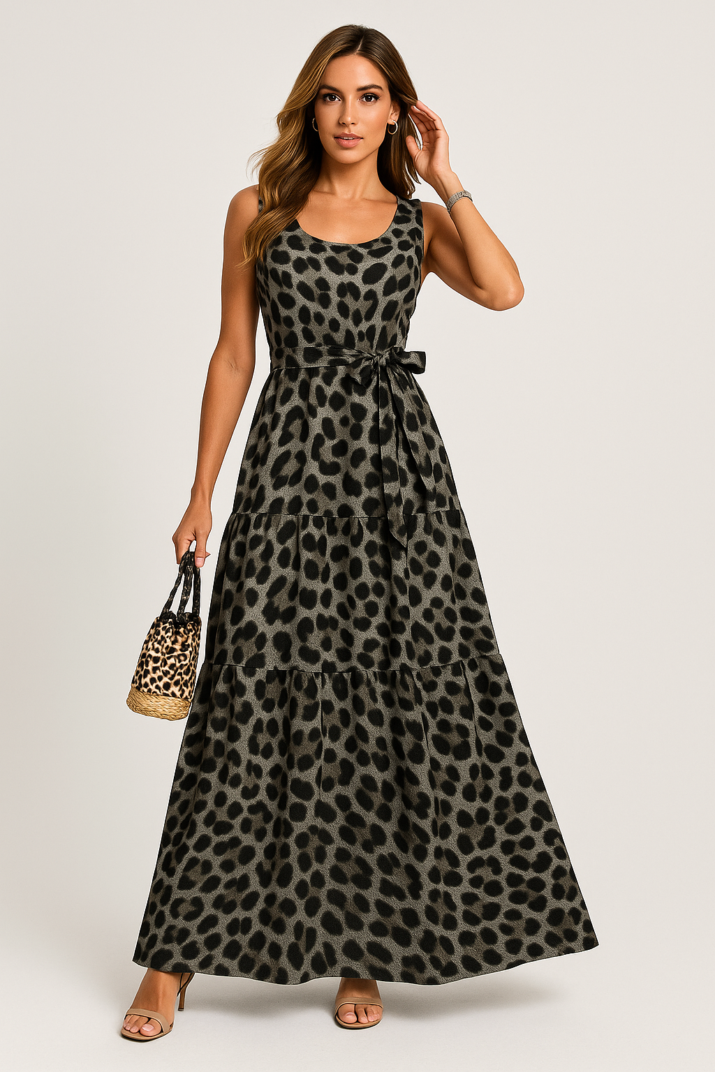 Vestido Lully  Longo sem Manga Fluído - Oncinha